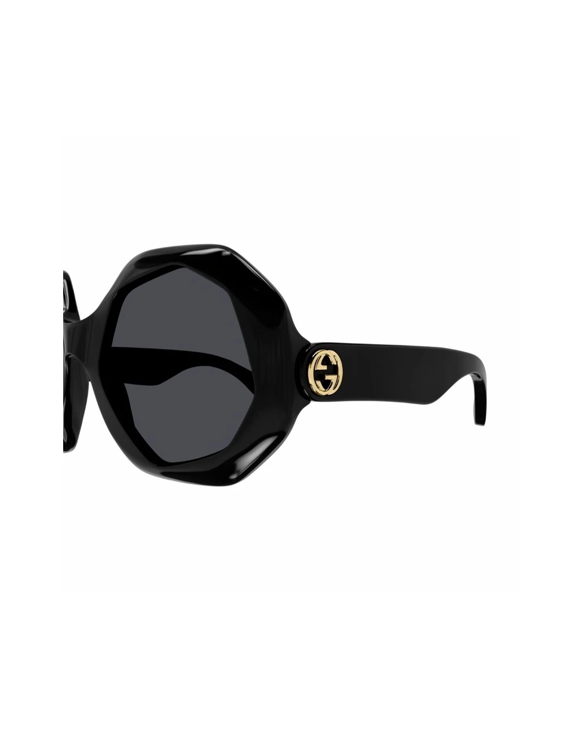Gucci GG1242S 001 57-24 Kadın Füme Mat Camlı Siyah Asetat Geometrik Güneş Gözlüğü — görsel 3